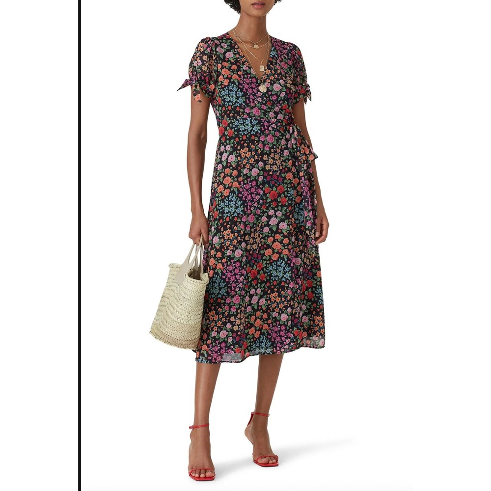 Yumi Kim Bella Dress XL Kingston Garden Floral Wrap Midi Maternity Friendly